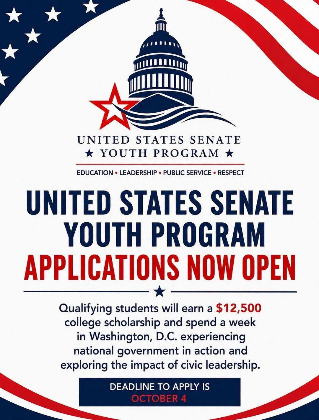 United States Senate Youth Program Opens Applications for Student Leaders