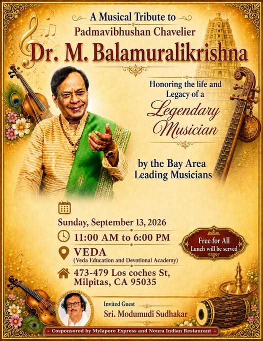 A Musical Tribute To Padmavibhushan Chavelier Dr M Balamuralikrishna 