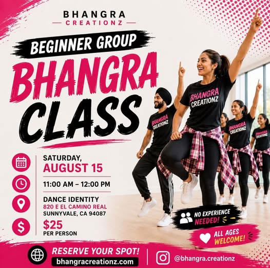 Bhangra Creationz Hosts Beginner Group Bhangra Class In Sunnyvale 