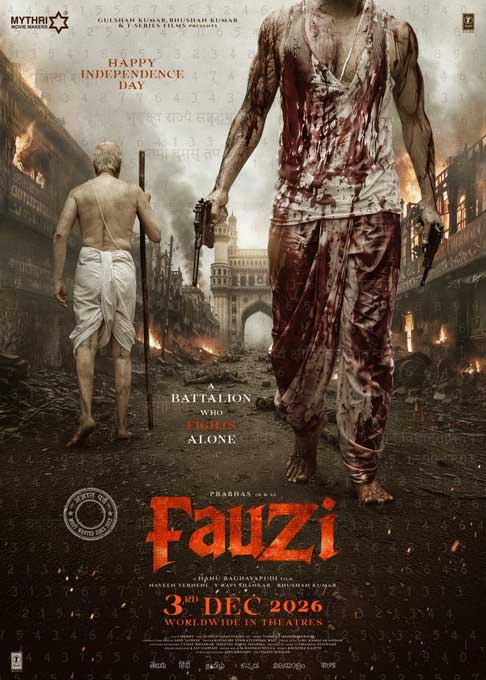 Prabhass Fauji New Poster Released On Independence Day A Striking Contrast Of Violence And Non Violence 