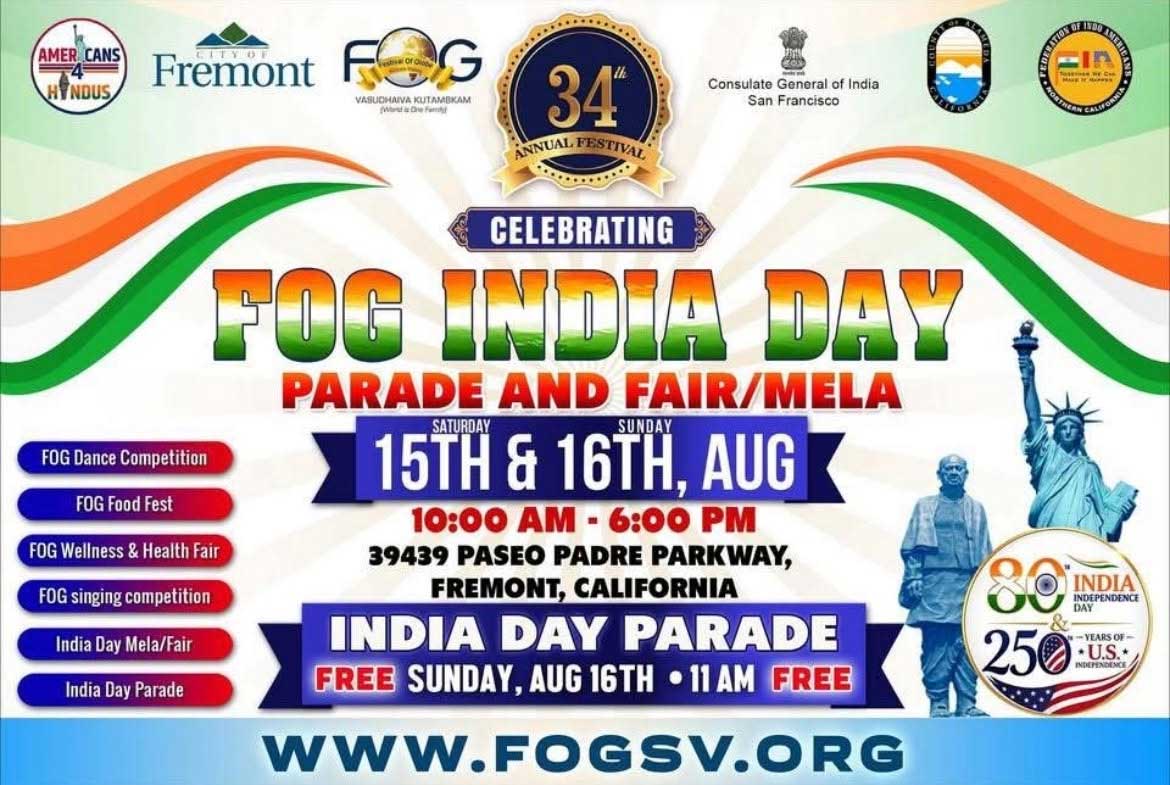 34th Annual Fog India Day Parade And Fair In Fremont 