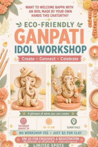 Hands-On Eco-Friendly Ganpati Idol-Making Workshop in Sunnyvale
