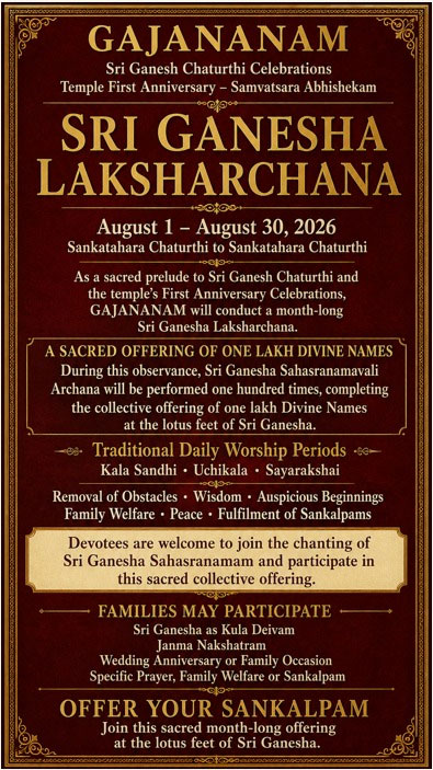 Gajanam Sri Ganesha Laksharchana And Temple First Anniversary Celebrations 