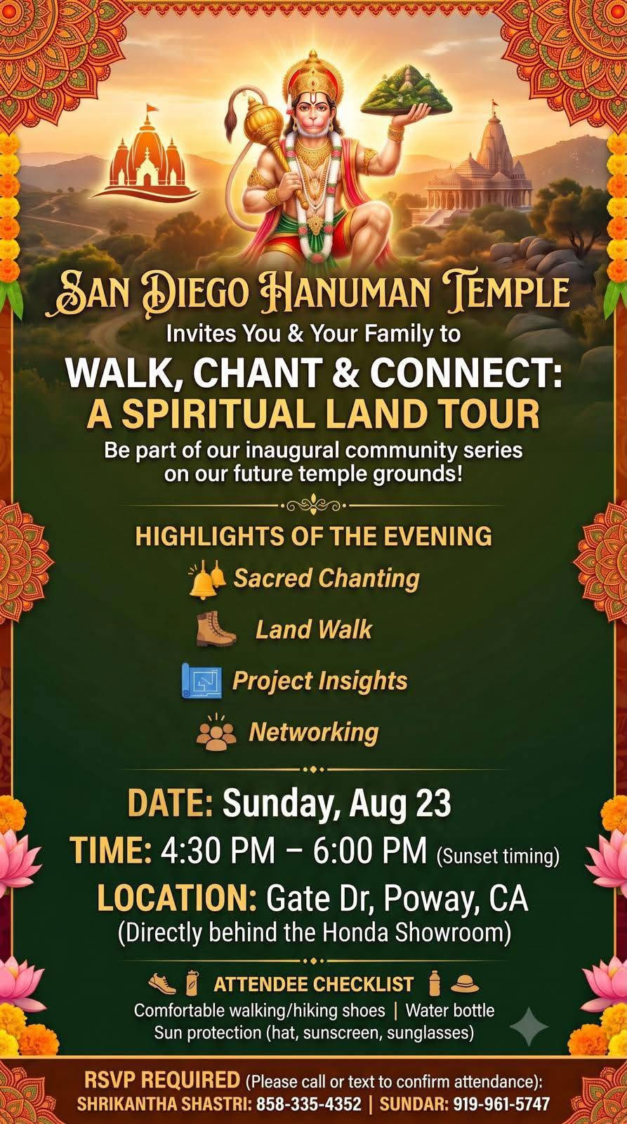 San Diego Hanuman Temple Hosts Inaugural Walk Chant Connect Community Series 