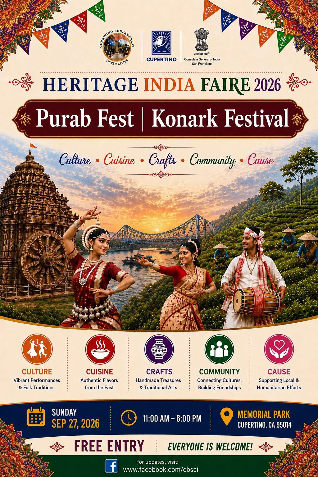 Heritage India Faire 2026 Purab Fest Konark Festival Announced In Cupertino 