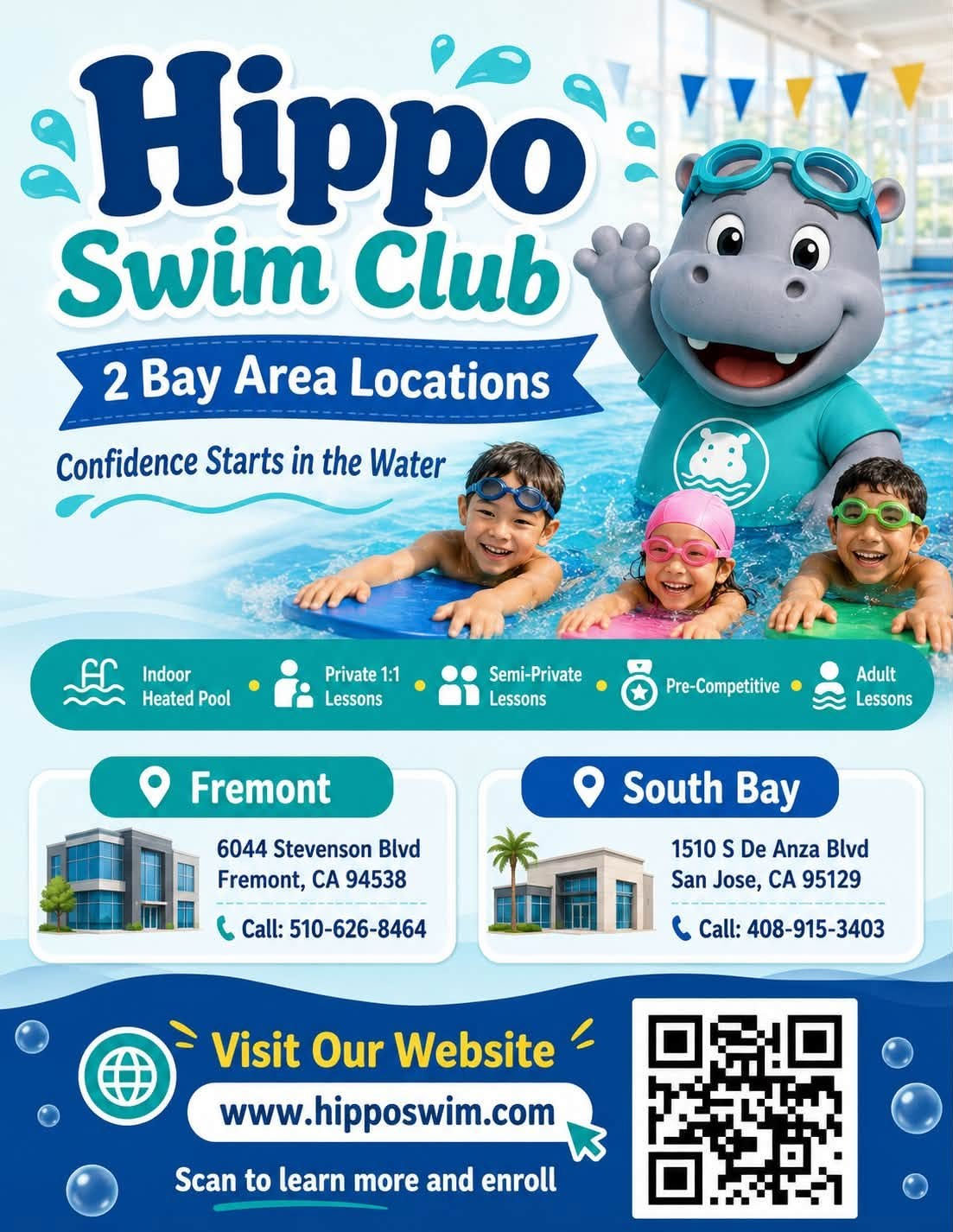Hippo Swim Club Expands Indoor Aquatic Training Across Bay Area Locations 