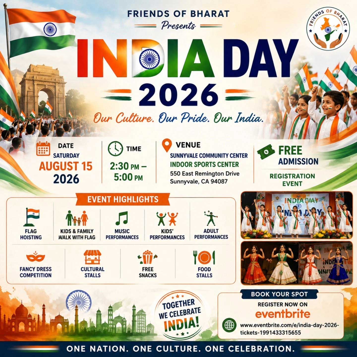 India Day 2026 Celebration To Be Hosted By Friends Of Bharat In Sunnyvale On August 15 