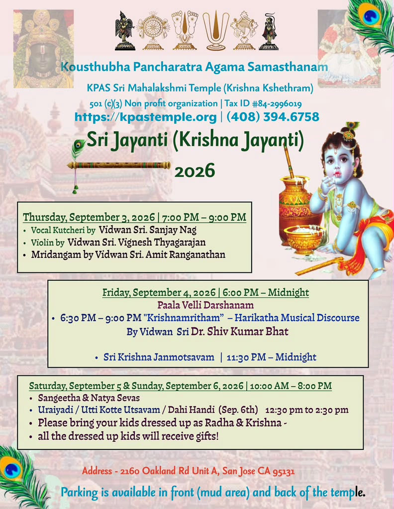 Sri Mahalakshmi Temple Announces Extended Sri Jayanthi Celebrations 2026 
