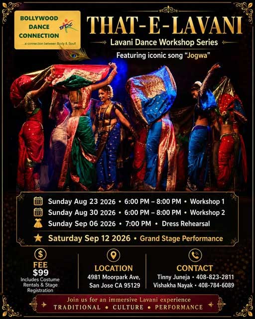 Bollywood Dance Connection Announces That E Lavani Lavani Dance Workshop Series And Grand Stage Performance 
