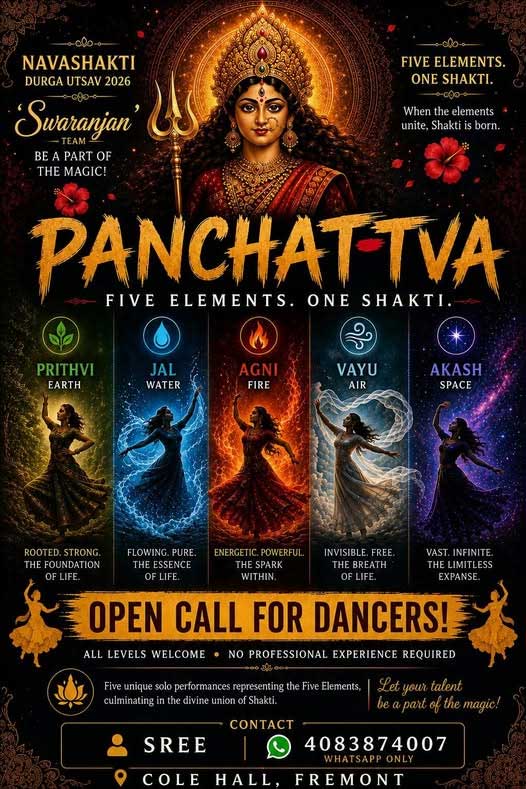 Navashakti Durga Utsav 2026 Announces Open Call For Dancers For Panchattva Five Elements One Shakti Production 