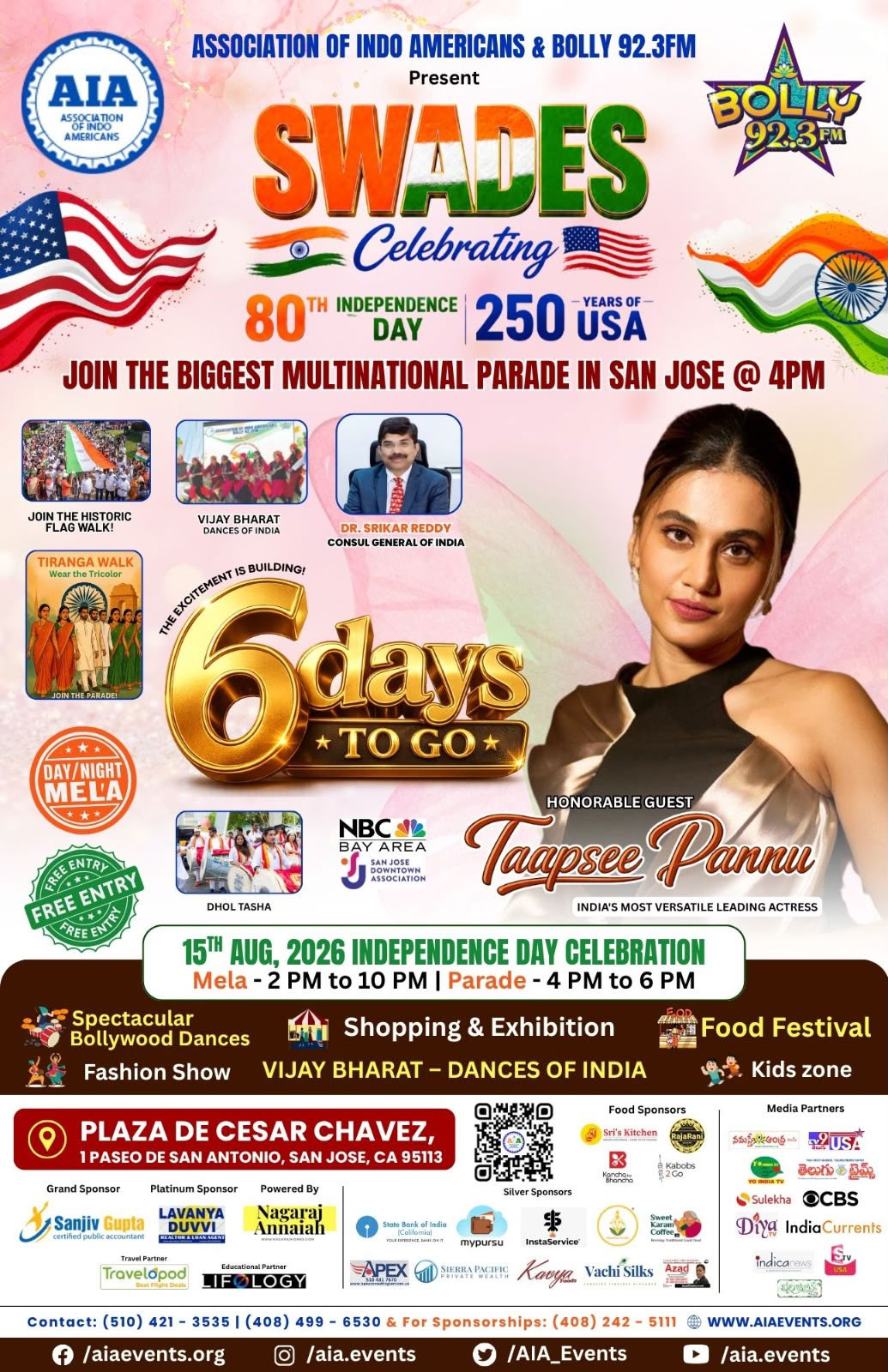 San Jose Set To Host 80th Indian Independence Day And Us Semiquincentennial Celebrations Across Two Days 
