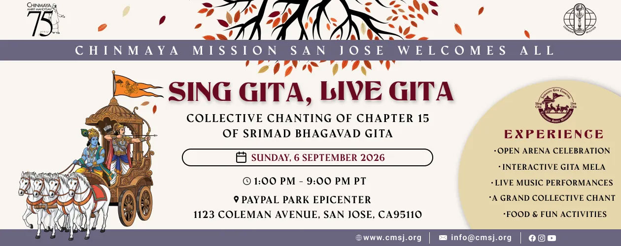 Sing Gita Live Gita Chinmaya Mission San Jose Organizes Grand Bhagavad Gita Chanting Event 