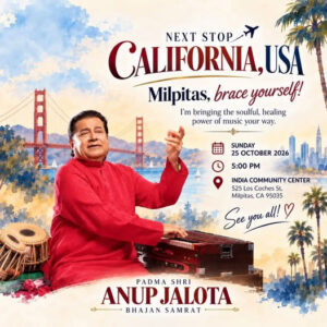 Renowned Singer Anup Jalota to Perform Live in Milpitas, California