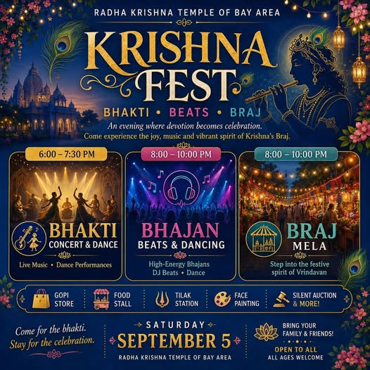 Radha Krishna Temple Of Bay Area To Host Krishna Fest Bhakti Beats Braj 
