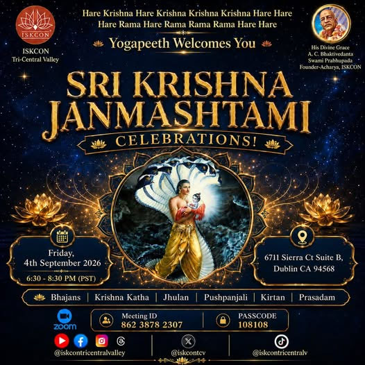 Iskcon Tri Central Valley Welcomes Devotees For Sri Krishna Janmashtami Celebrations 