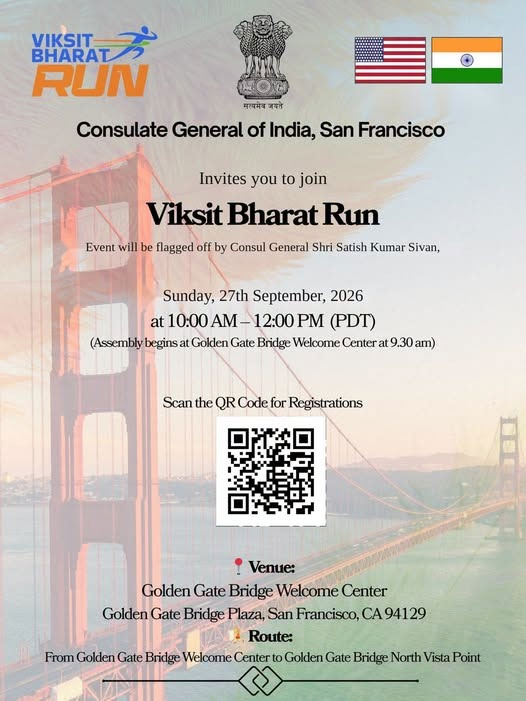 Consulate General Of India San Francisco To Host Viksit Bharat Run 