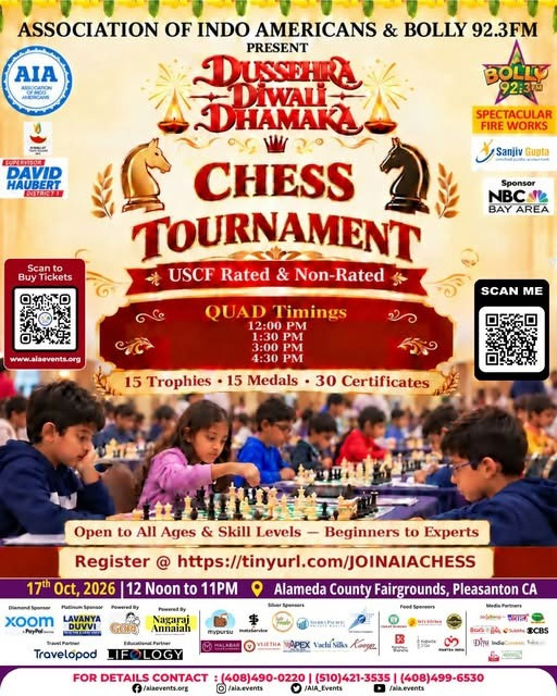 Aia And Bolly 92 3 Fm Announce Grand Chess Tournament At Dussehra Diwali Dhamaka In Pleasanton 