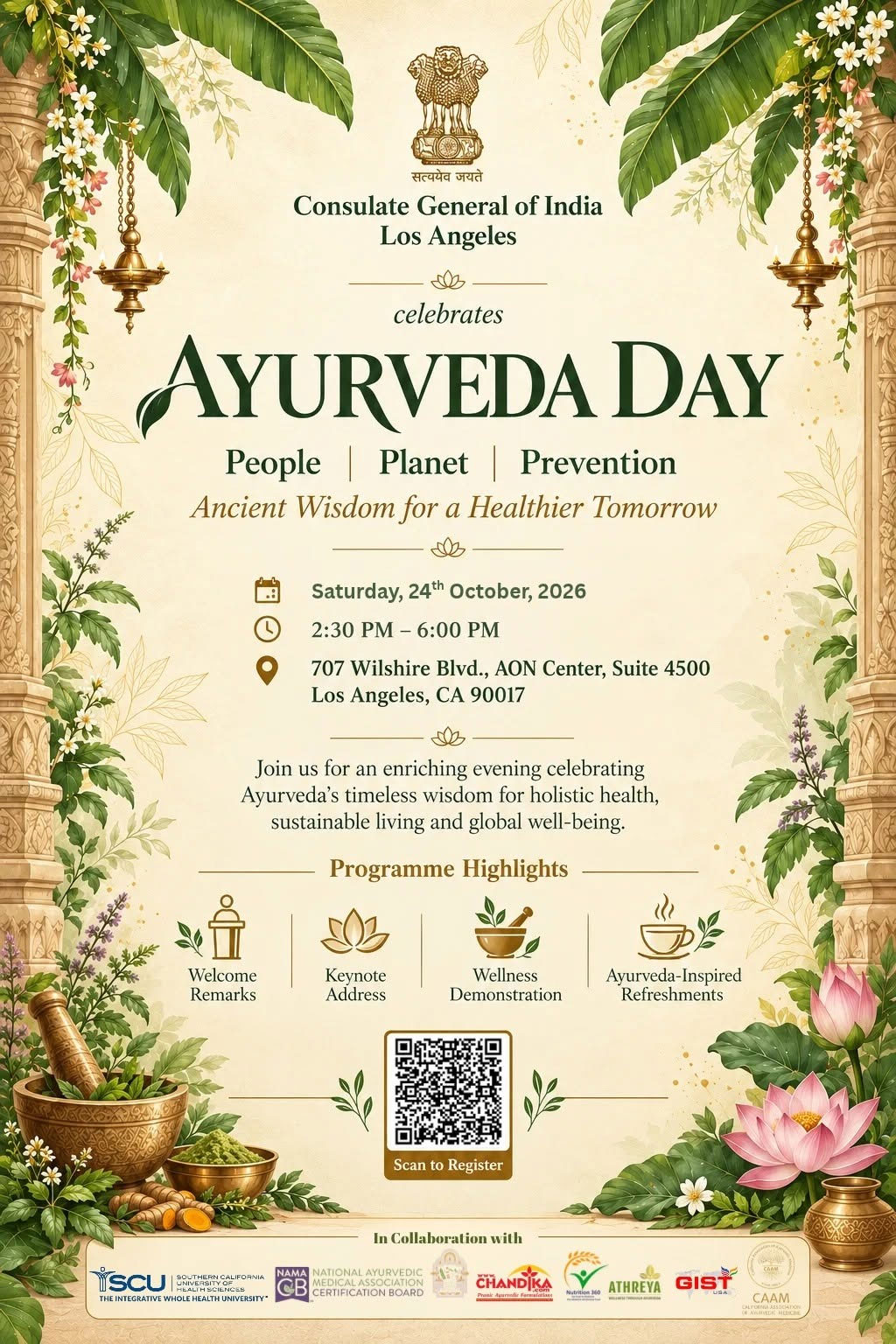 Consulate General Of India In Los Angeles Celebrates Ayurveda Day 2026 People Planet Prevention 